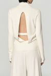 SWAYING/KNIT hollow back turtleneck pullover SW23AW1T19 white